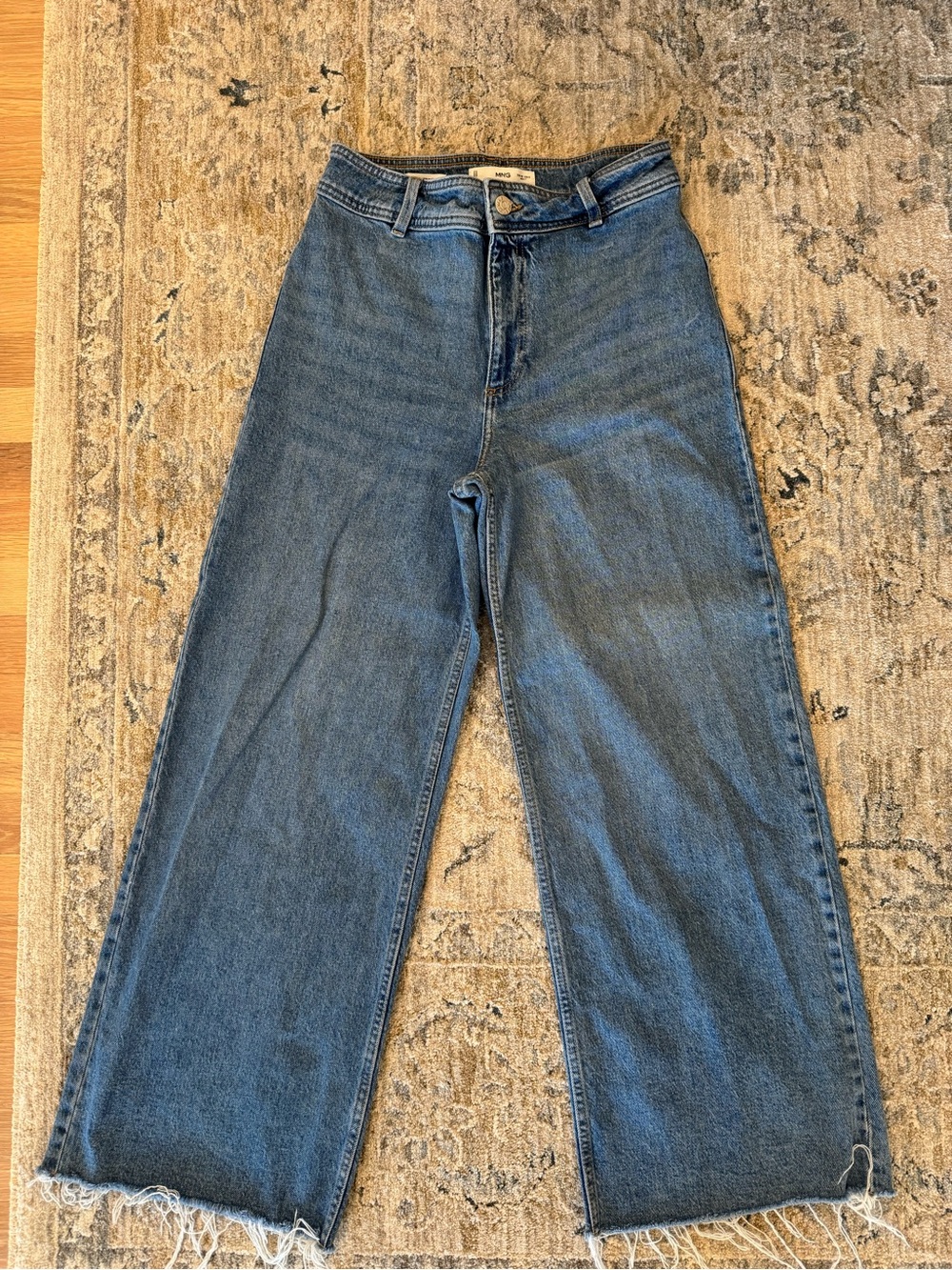 Catherin Frayed High Waist Wide Leg Culotte Mango Jeans